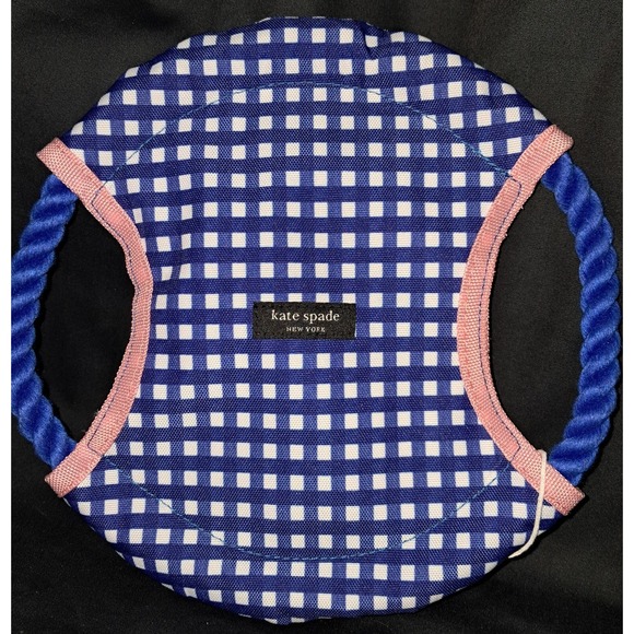 kate spade Other - Kate Spade Doggy Frisbee Toy, Blue, White and Pink, 9" round Chew‎ Toy with rope